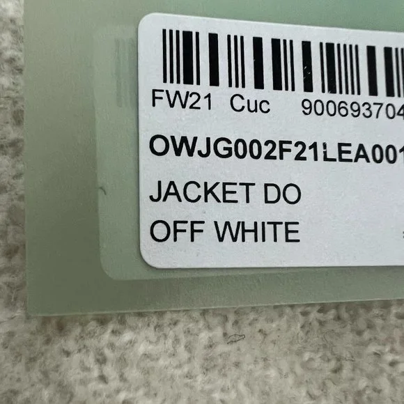 BRAND NEW Off-White c/o Virgil Abloh Arrows-Motif Biker Jacket (BLACK Leather)